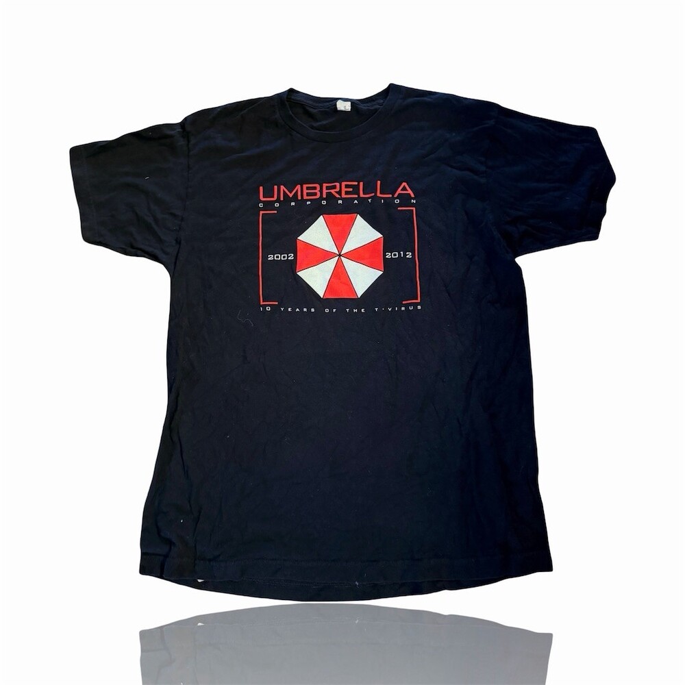 Resident Evil Umbrella Corporation Logo Graphic T-Shirt Mens Large Black